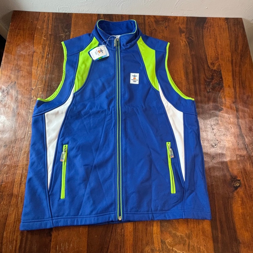 Vancouver 2010 Winter Olympics Vest‎ XP Apparel Blue Green Full Zip NWT Mens M